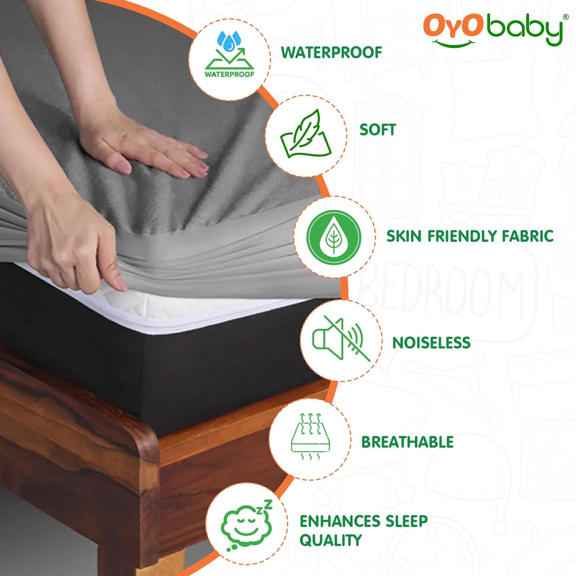 Waterproof Mattress Protector King Size 72 x 78 Inch | Ultra Soft Cotton Feel Terry Fabric | Breathable Fitted Mattress