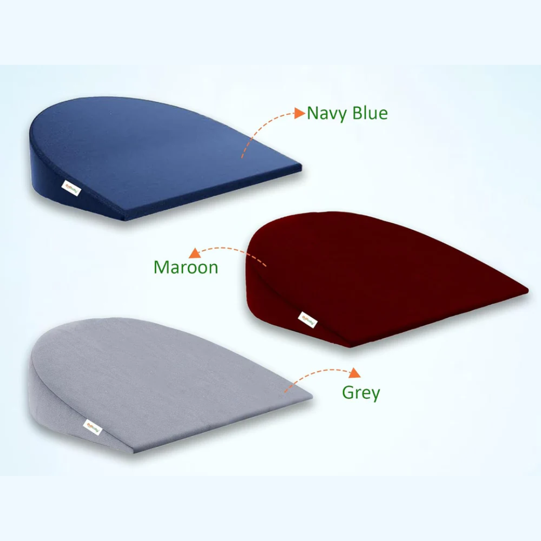 Memory Foam Maternity Pillow Wedge - Maroon | Full Pregnancy Support for Belly, Back, Hips & Legs