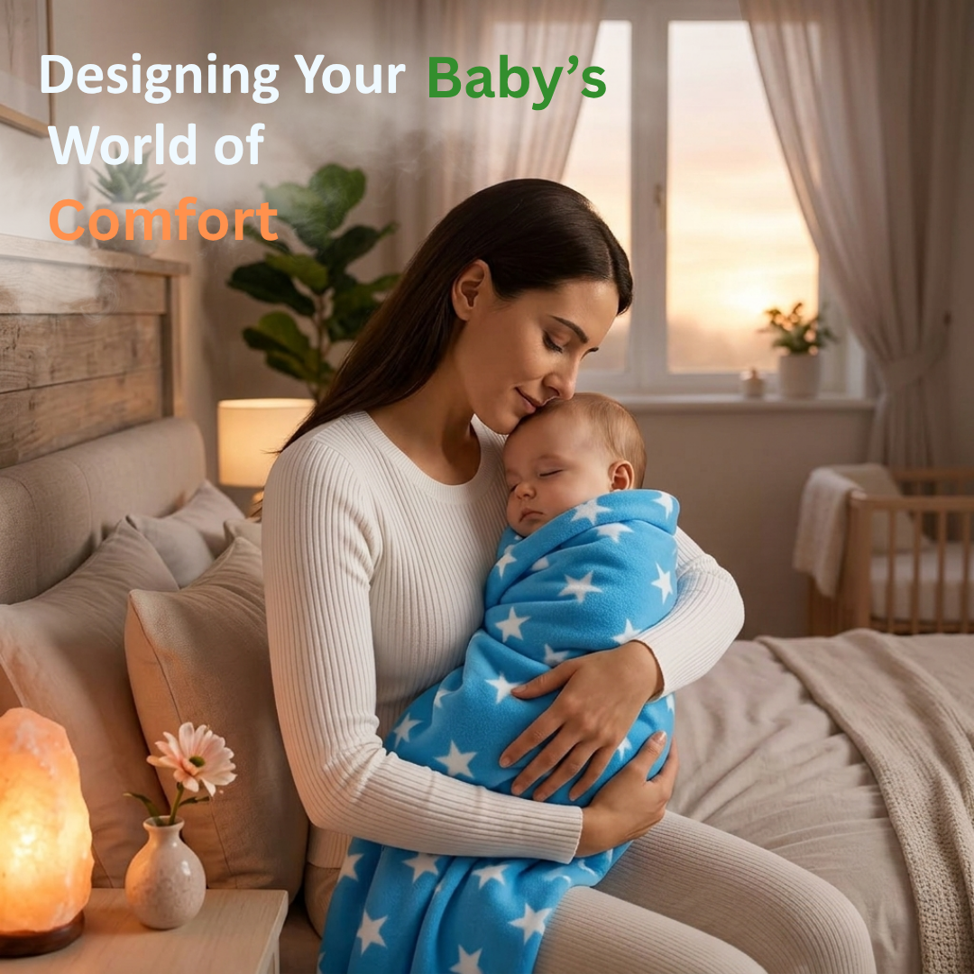 OYO BABY Soft Fleece Baby Blanket with Star Print Blue| Newborn Swaddle Wrap | Ultra Cozy, Lightweight & Breathable | Infant Bedding | Baby Shower Gift | 0-24 Months 100 * 75 cm | Unisex Baby Blanket