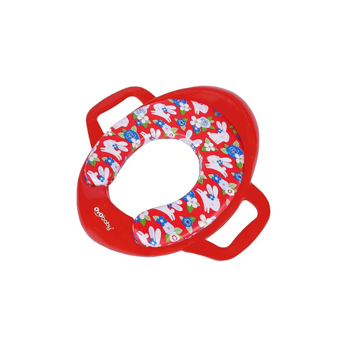 OYO BABY Cushioned Potty Seat, Toilet Seat with Handle for Kids Red