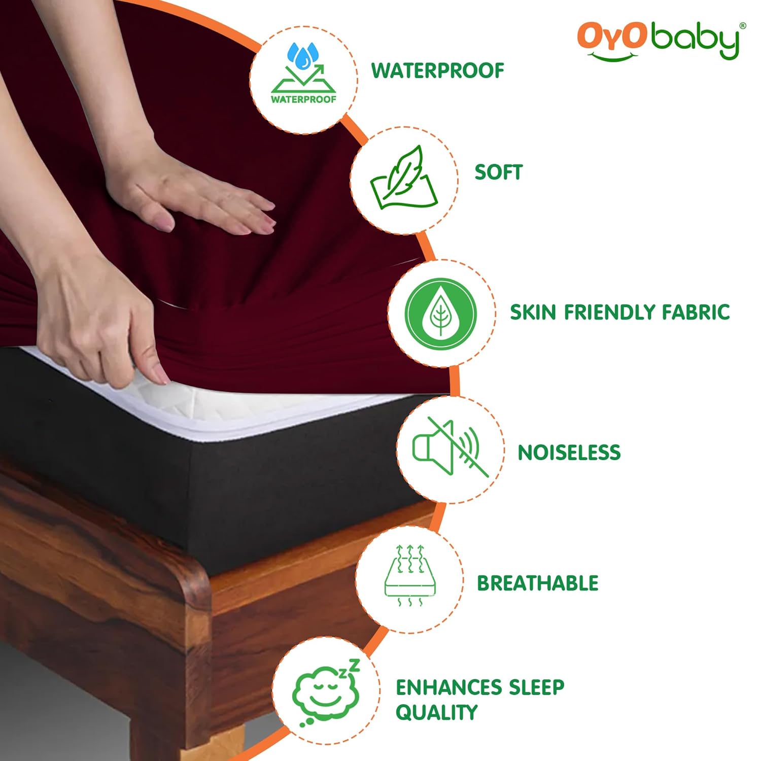Waterproof Mattress Protector King Size 72 x 78 Inch | Ultra Soft Cotton Feel Terry Fabric | Breathable Fitted Mattress Cover