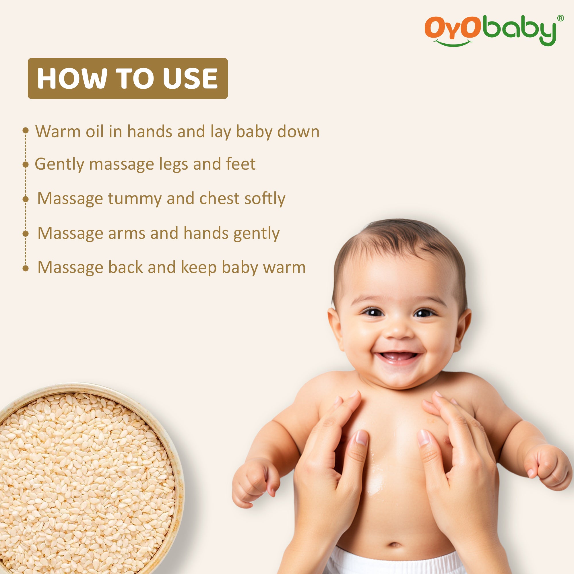 Natural Sesame Baby Oil | Wood Pressed Massage Oil for Newborn Hair & Skin Care (200 ml)