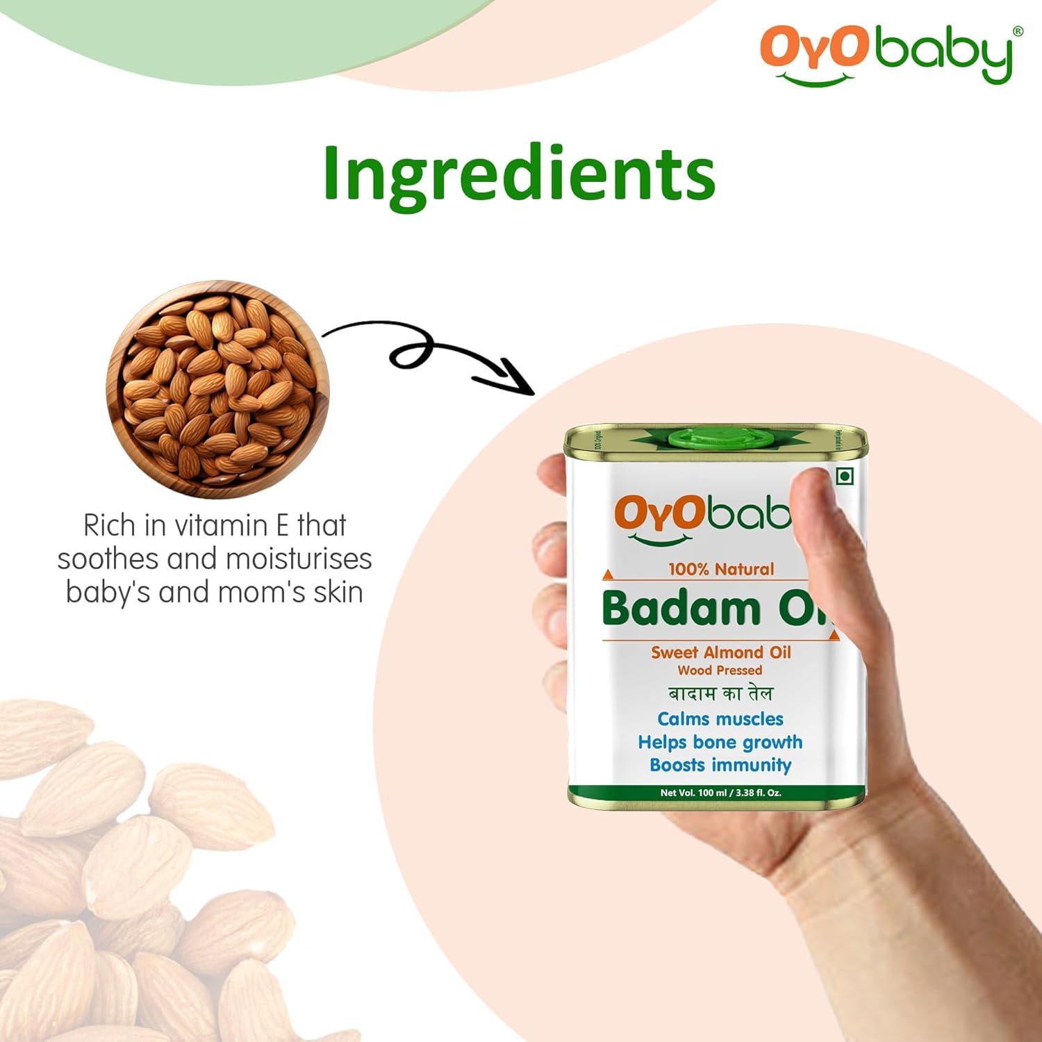 Massage Oil 100% Pure & Natural Badam Rogan Baby Oil