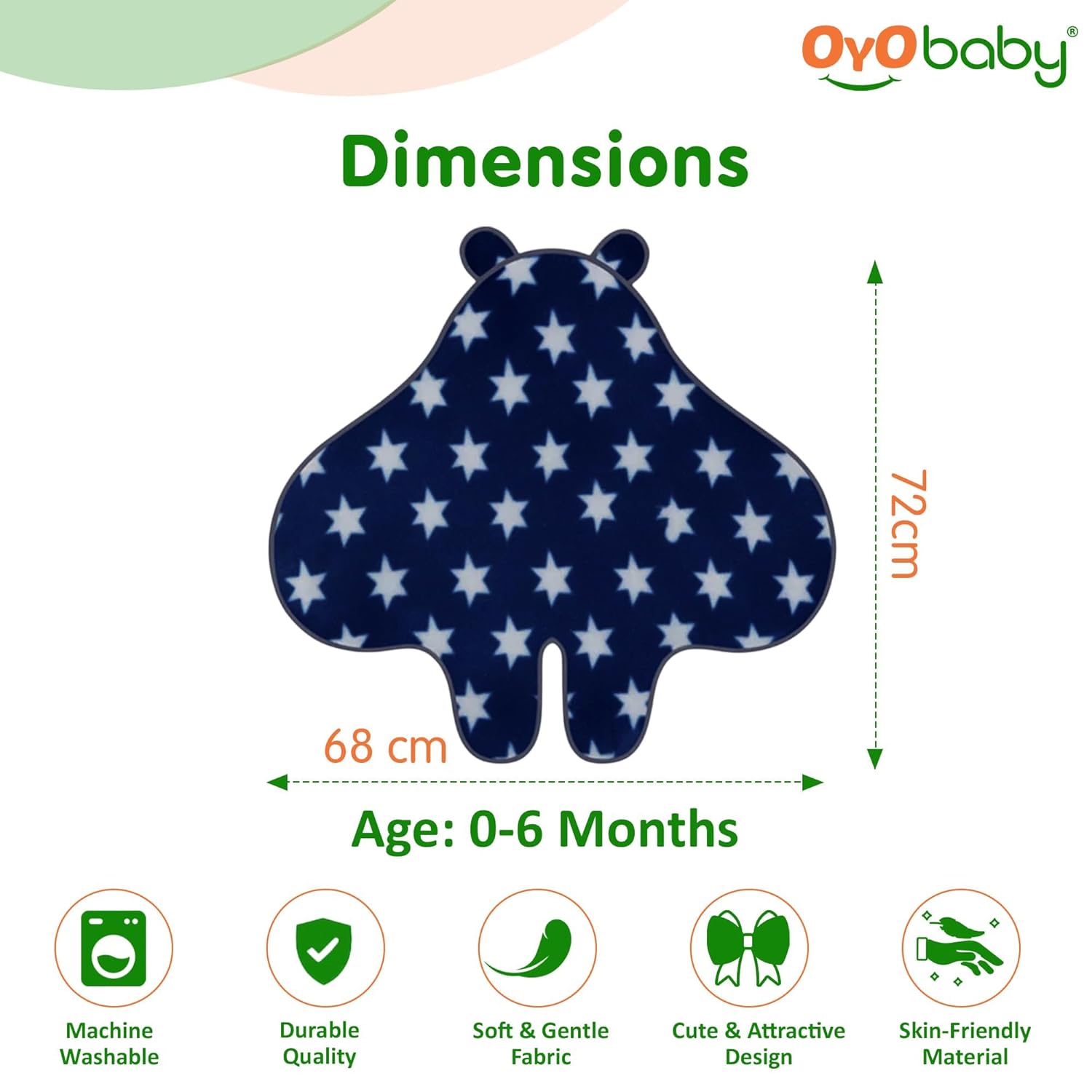 OYO BABY Baby Hooded Blankets Combo | for New Born Babies Baby Boys, Baby Girls, Babies for 0-6 Months, Fleece, Skin Friendly, 2 Blankets (Star Beige+ Star DAR Blue)