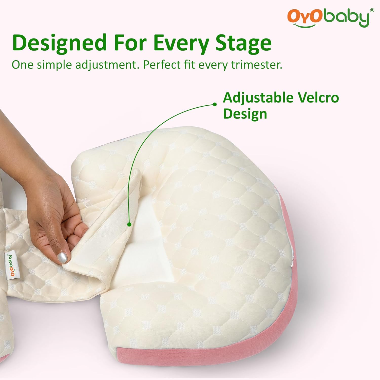 H Shape Pregnancy Pillow for Sleeping | Maternity Support Pillow with Adjustable Velcro | PInk Belly & Waist Support | Microfiber Filling |