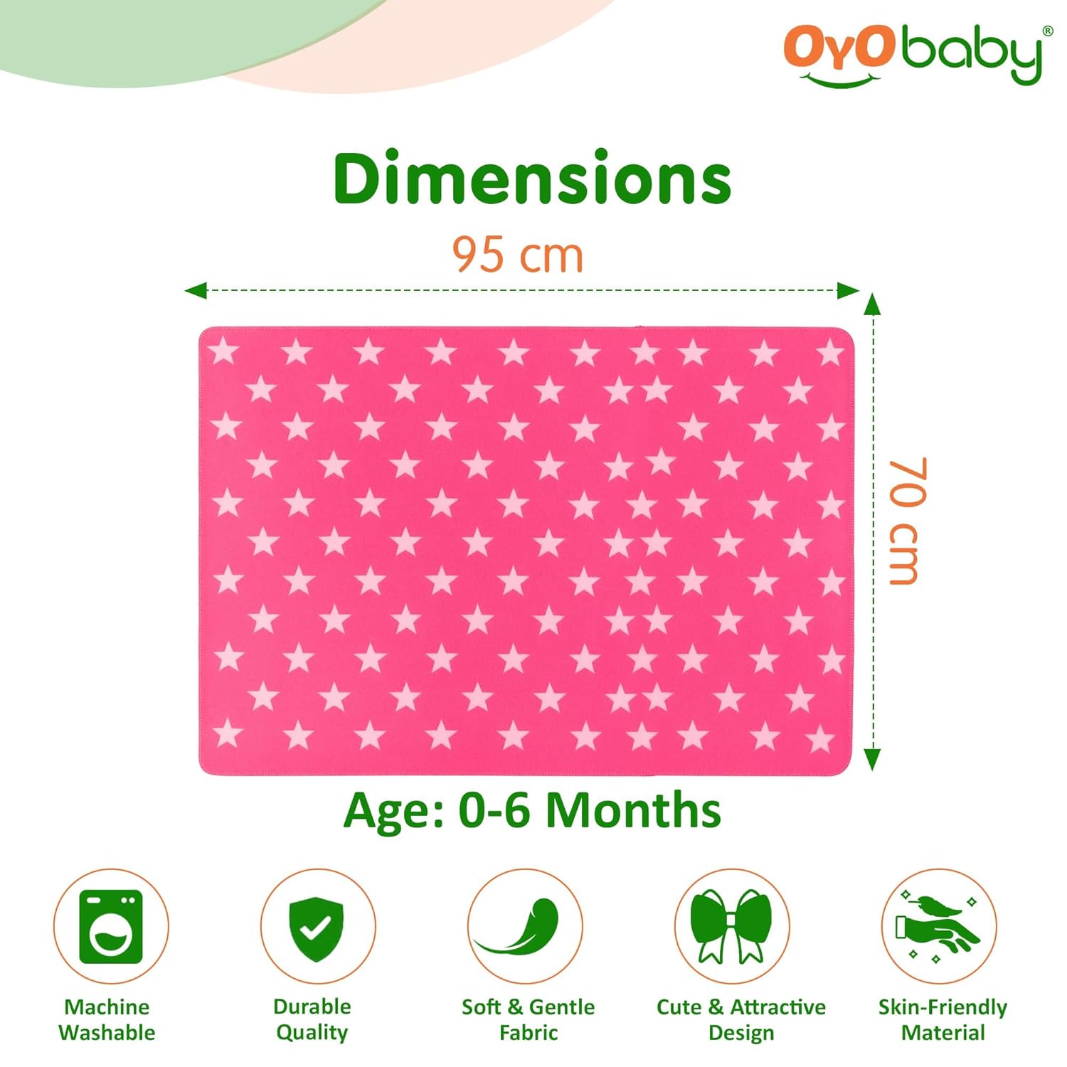 OYO BABY Baby Blankets Combo | for New Born Babies Baby Boys, Baby Girls, Babies for 0-6 Months, Fleece, Skin Friendly, 2 Blankets (Star Pink Square + Star Blue Hooded)