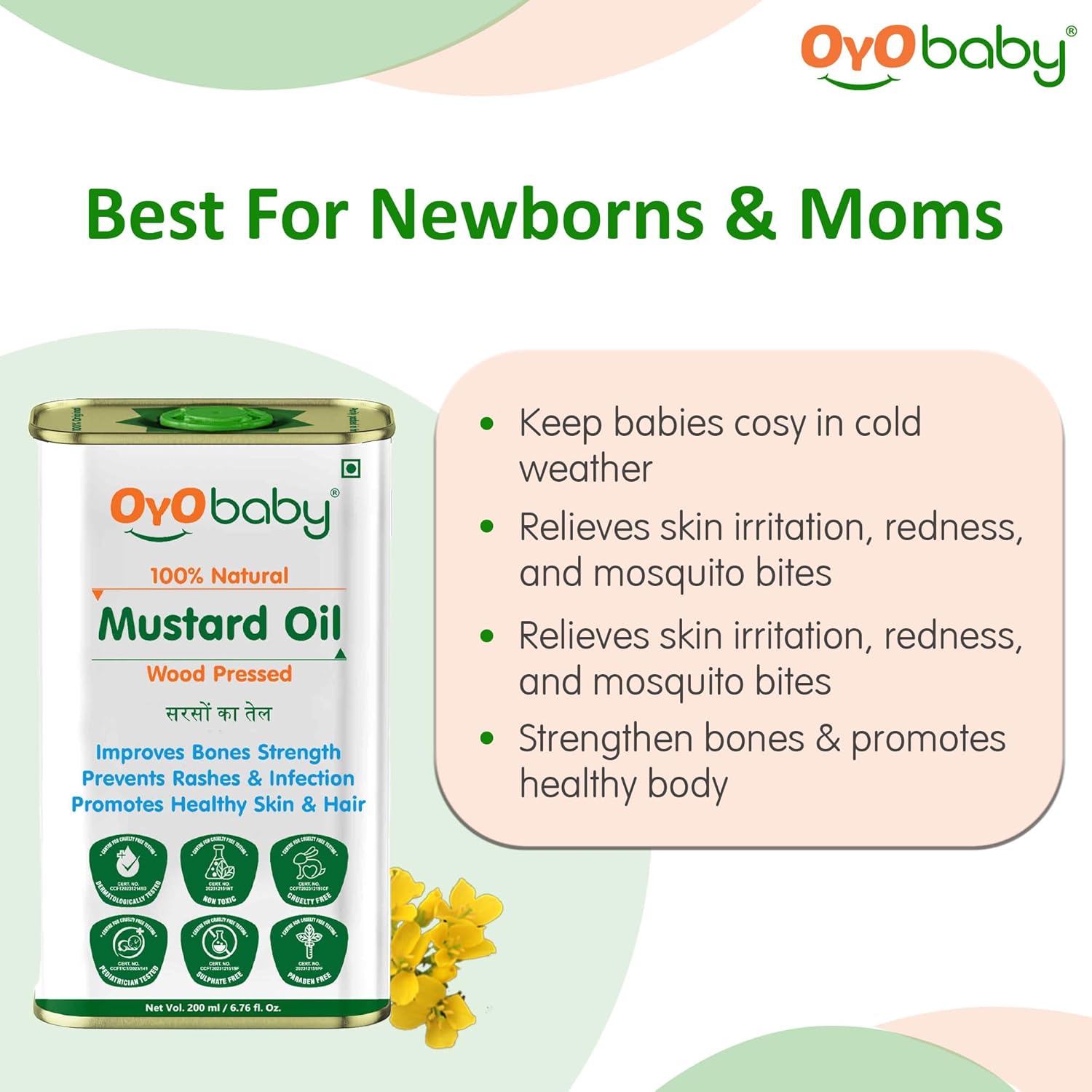 OYO BABY Massage Oil 100% Pure & Natural Mustard Oil