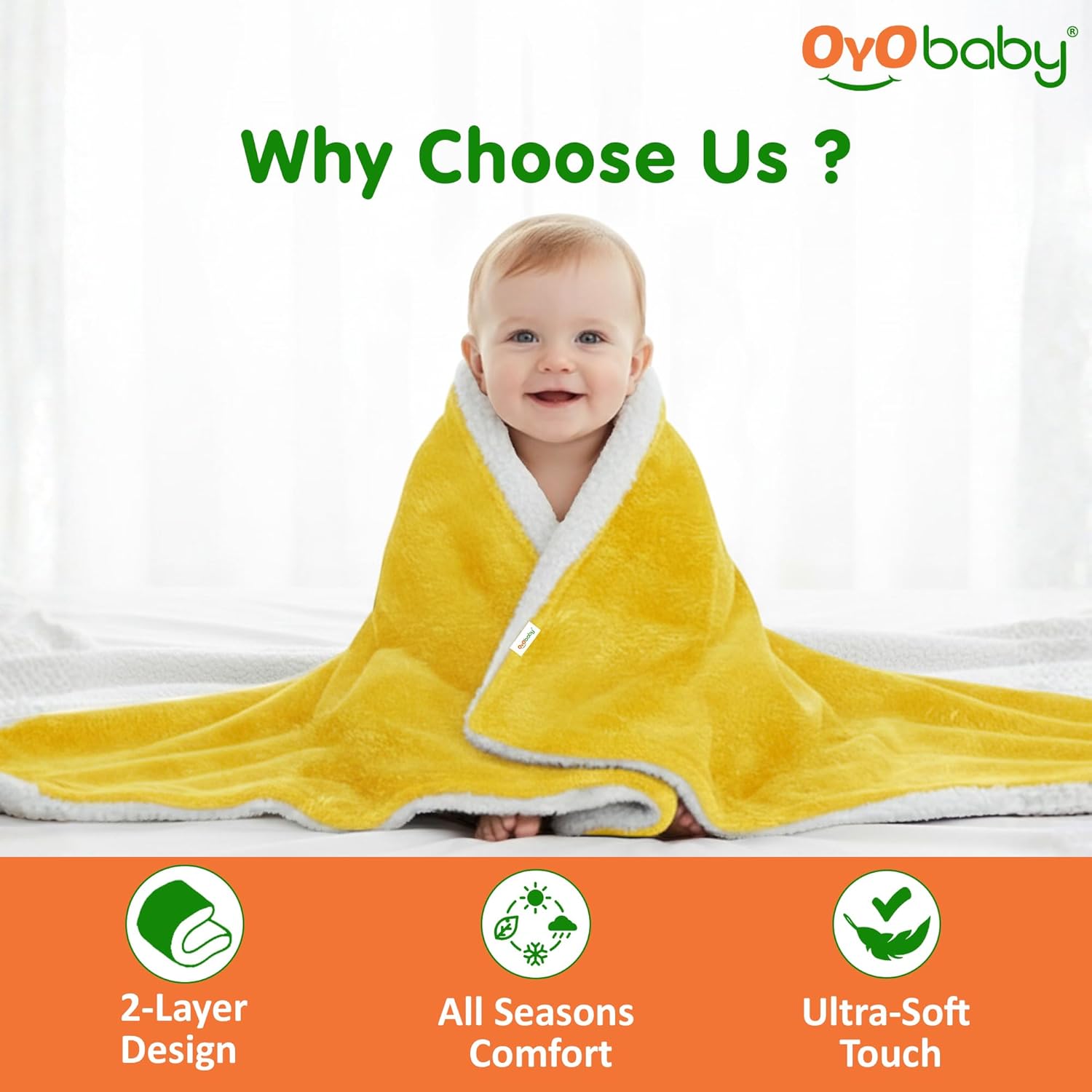 All-Season Fluffy 2-Layer Baby & Toddler Blanket – Coral & Sherpa Wrapping Sheet for Boys & Girls