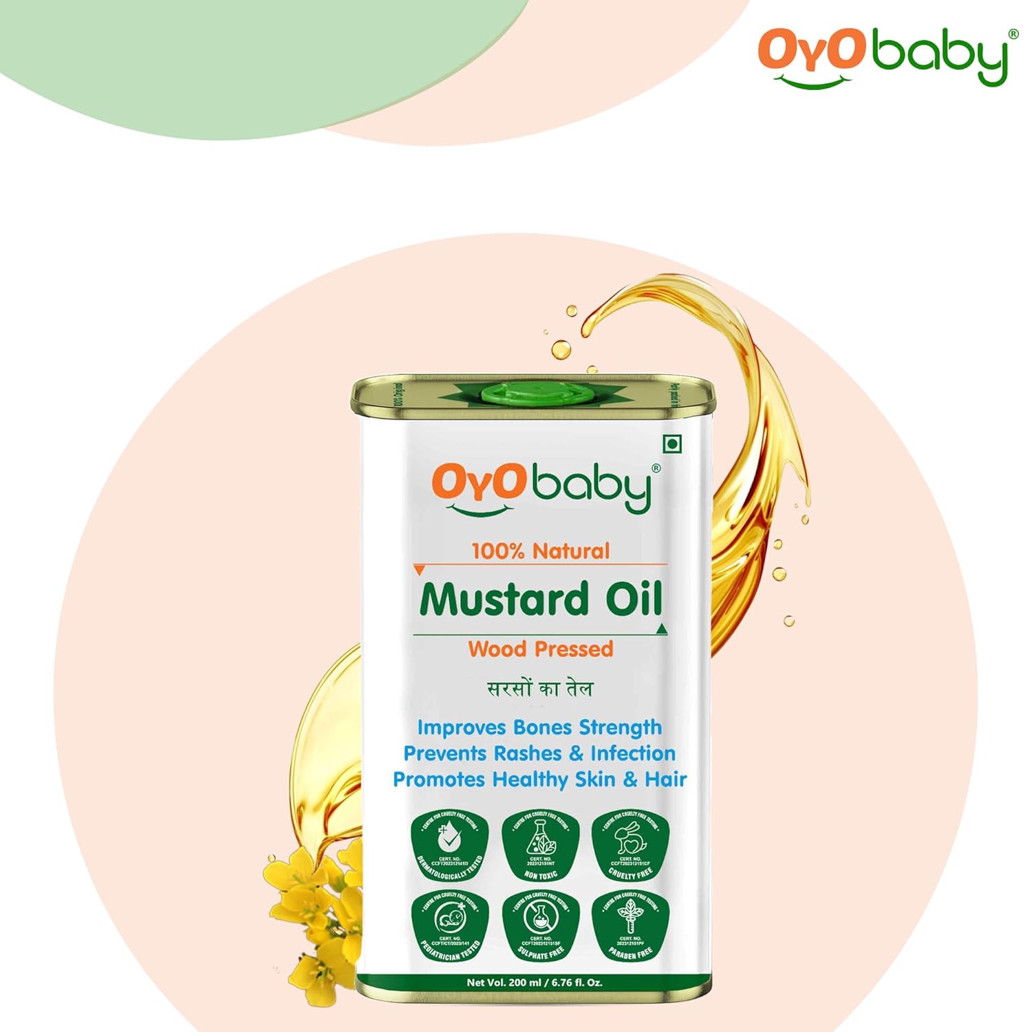 OYO BABY Massage Oil 100% Pure & Natural Mustard Oil