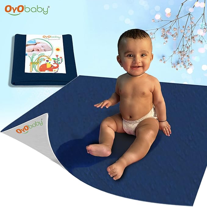 OYO BABY Anti-Piling Fleece Extra Absorbent Instant Dry Sheet for Baby, Baby Bed Protector, Waterproof Sheet, Small Size 50x70cm, Combo Pack of 3, Blue, Maroon & Light Green