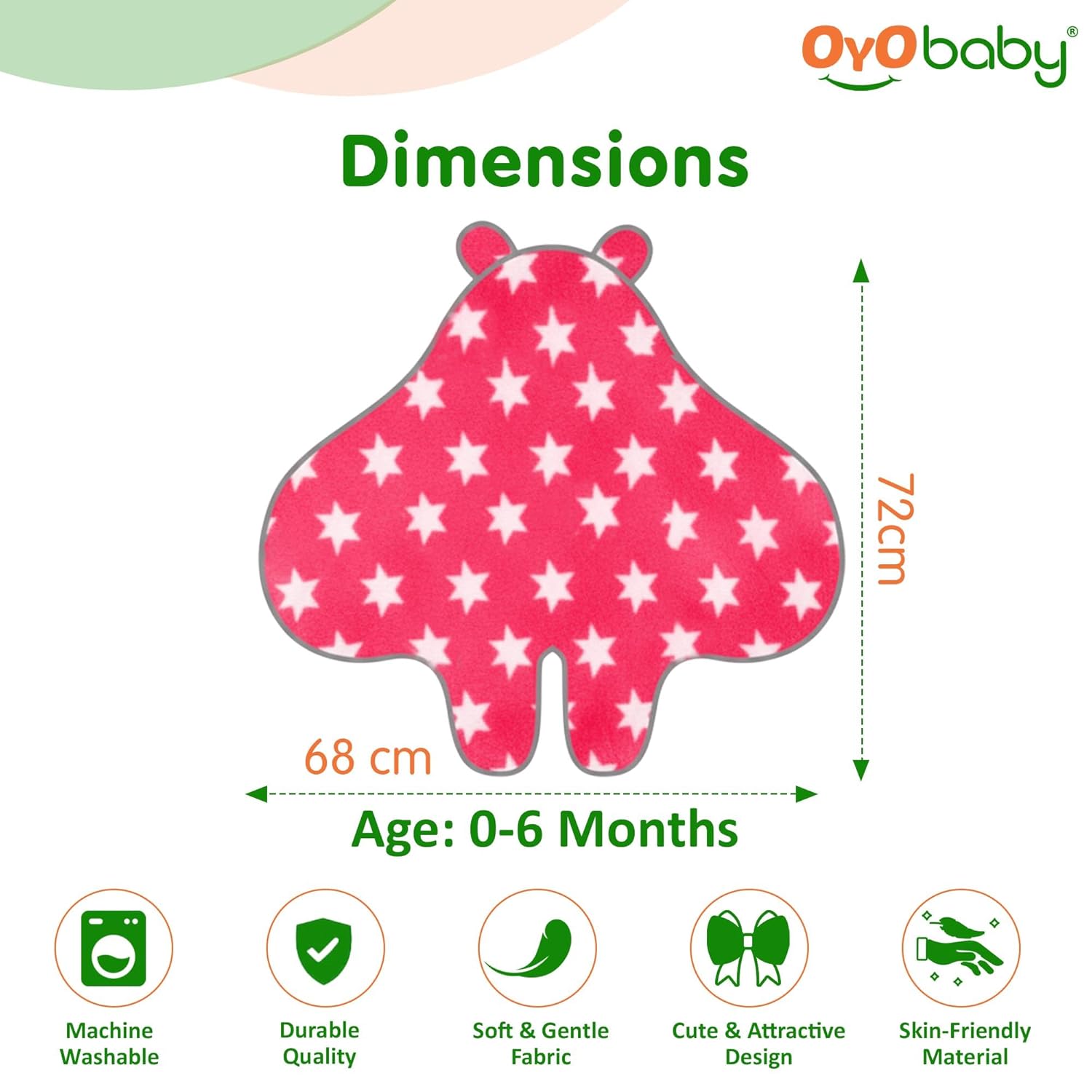 OYO BABY Squre BLANKIT (Blue Square + Pink Hooded)