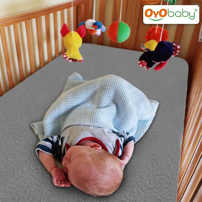 OYO BABY Waterproof Quick Dry Sheet for Baby| Bed Pad | Baby Bed Protector Sheet for Toddler Children (Double Bed Size (260cm X 200cm), Grey)