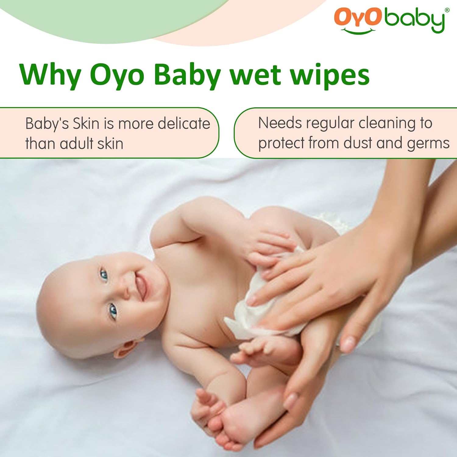 OYO BABY Wipes for new born baby with Lid | 72 Wipes for Kid | Extra Thick & Moist Wet Vipes for Babies | Prevents Skin Redness & Rashes | Enriched with Aloe Vera, Vitamin E
