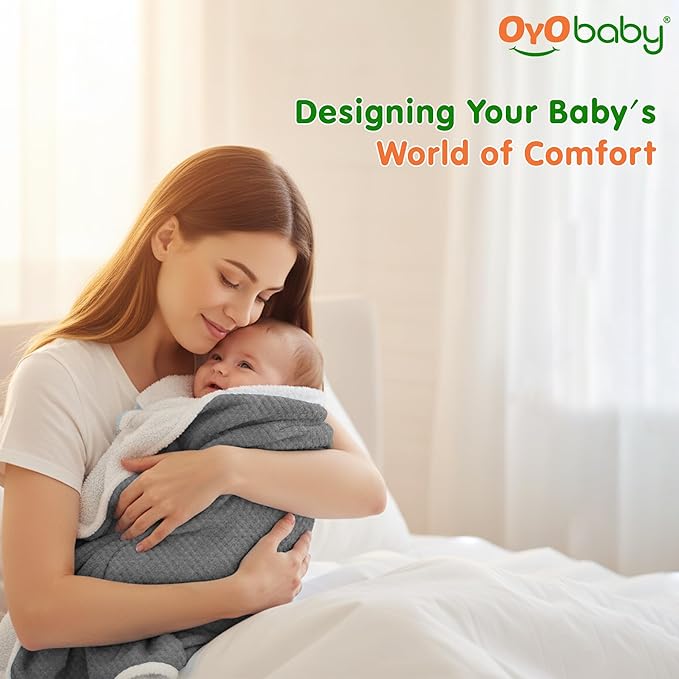 OYO BABY Ultra-Soft Baby Swaddle Wrap Blanket with Hood & Booties – Warm Fleece Sleeping Bag for Newborns
