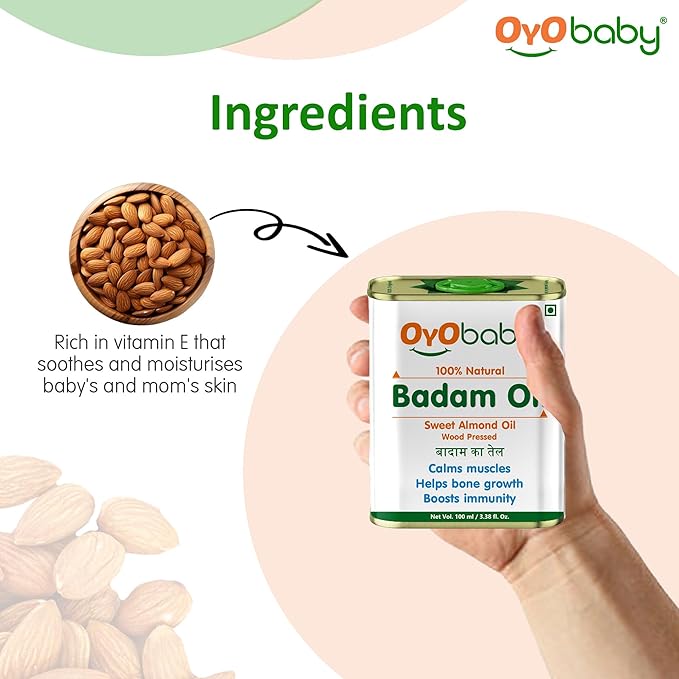 OYO BABY Massage Oil 100% Pure & Natural Badam Rogan Baby Oil