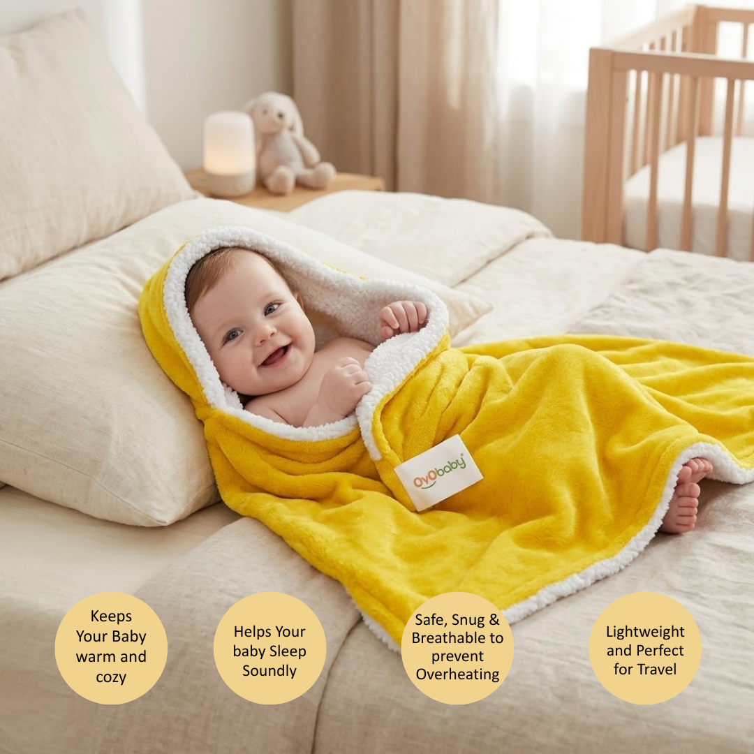 All-Season Fluffy 2-Layer Baby & Toddler Blanket – Coral & Sherpa Wrapping Sheet for Boys & Girls