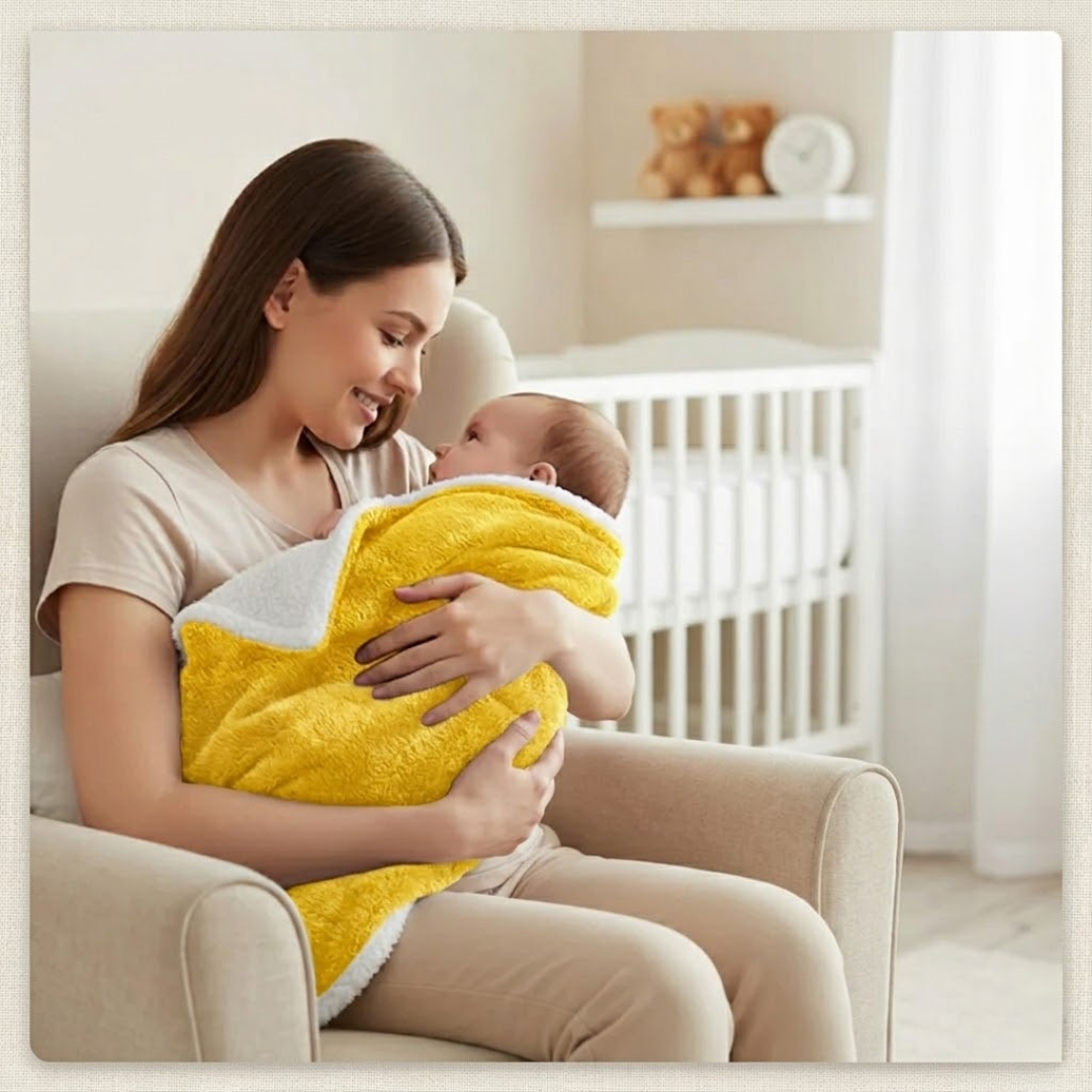 All-Season Fluffy 2-Layer Baby & Toddler Blanket – Coral & Sherpa Wrapping Sheet for Boys & Girls