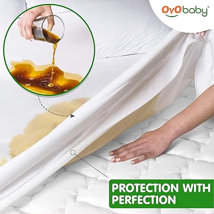 OYO BABY - 100% Waterproof Mattress Protector/Reusable Bed Cover/Hypoallergenic/Breathable Absorbent Bed Protector/Dust-Proof Cotton Terry Bed Protector Single Bed (75"x36")