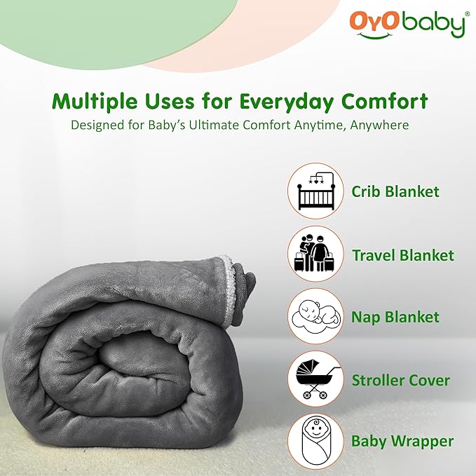 All-Season Fluffy 2-Layer Baby & Toddler Blanket – Coral & Sherpa Wrapping Sheet for Boys & Girls