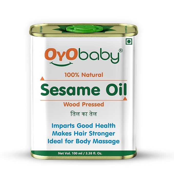 OYO BABY 100% Natural Baby Oil for New Born | Wood Pressed Sesame Oil - Massage, Skin & Baby Hair Oil
