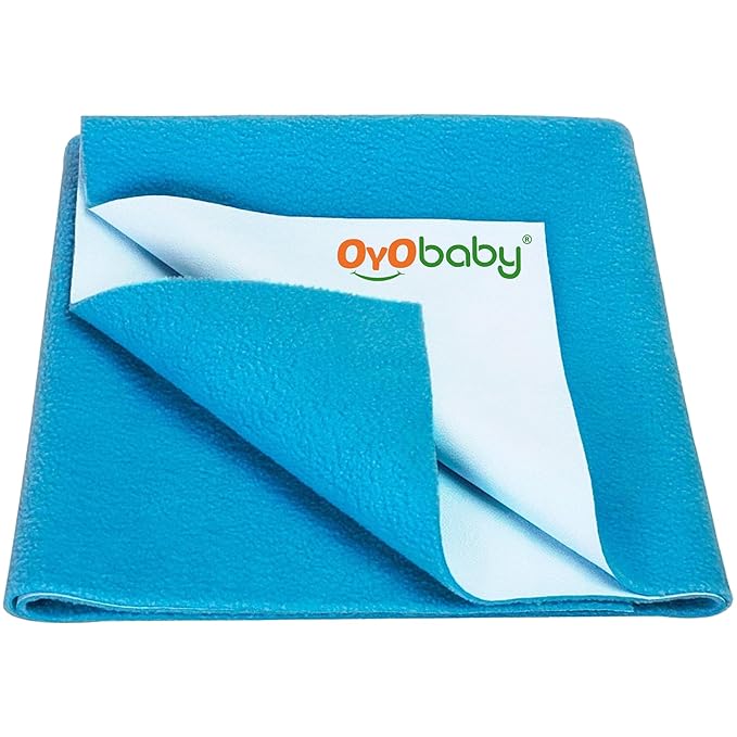 OYO BABY - Baby Dry Sheet for New Born Babies | Infant Waterproof Bed Protector Sheet for Baby | Mattress Pads (Single Bed-(72" X 36"), Peacock Blue)