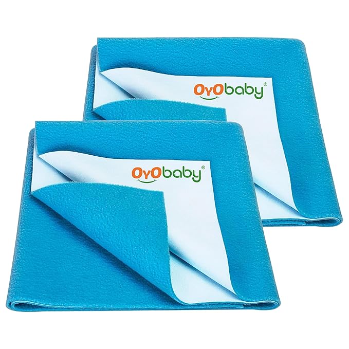OYO BABY Baby Dry Sheet | 70×50 cm (Pack of 2) Waterproof Mattress Protector | Quick Dry Bed Pad for Newborns | Soft, Reusable Extra Absorbent & Anti-Piling Fleece Underpad - Firoza