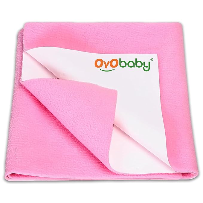 OYO BABY - Quickly Dry Super Soft Waterproof and Reusable Mat/Underpad/Absorbent Sheets/Mattress Protector Pink (Large)