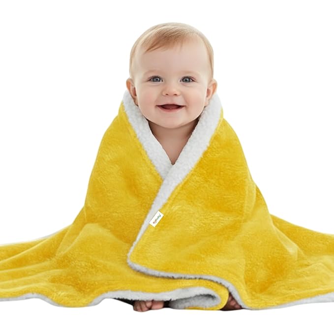 All-Season Fluffy 2-Layer Baby & Toddler Blanket – Coral & Sherpa Wrapping Sheet for Boys & Girls