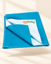 Baby Dry Sheet 72×36 in | Waterproof Mattress Protector for Newborns, Soft & Quick Dry – Peacock Blue (Large)