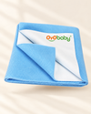 Baby Dry Sheet , Waterproof Mattress Protector for Newborns, Extra-Absorbent Quick-Dry Fleece Underpad, Soft, Reusable, Anti-Pilling, Travel-Friendly Bedding –Blue (Large)
