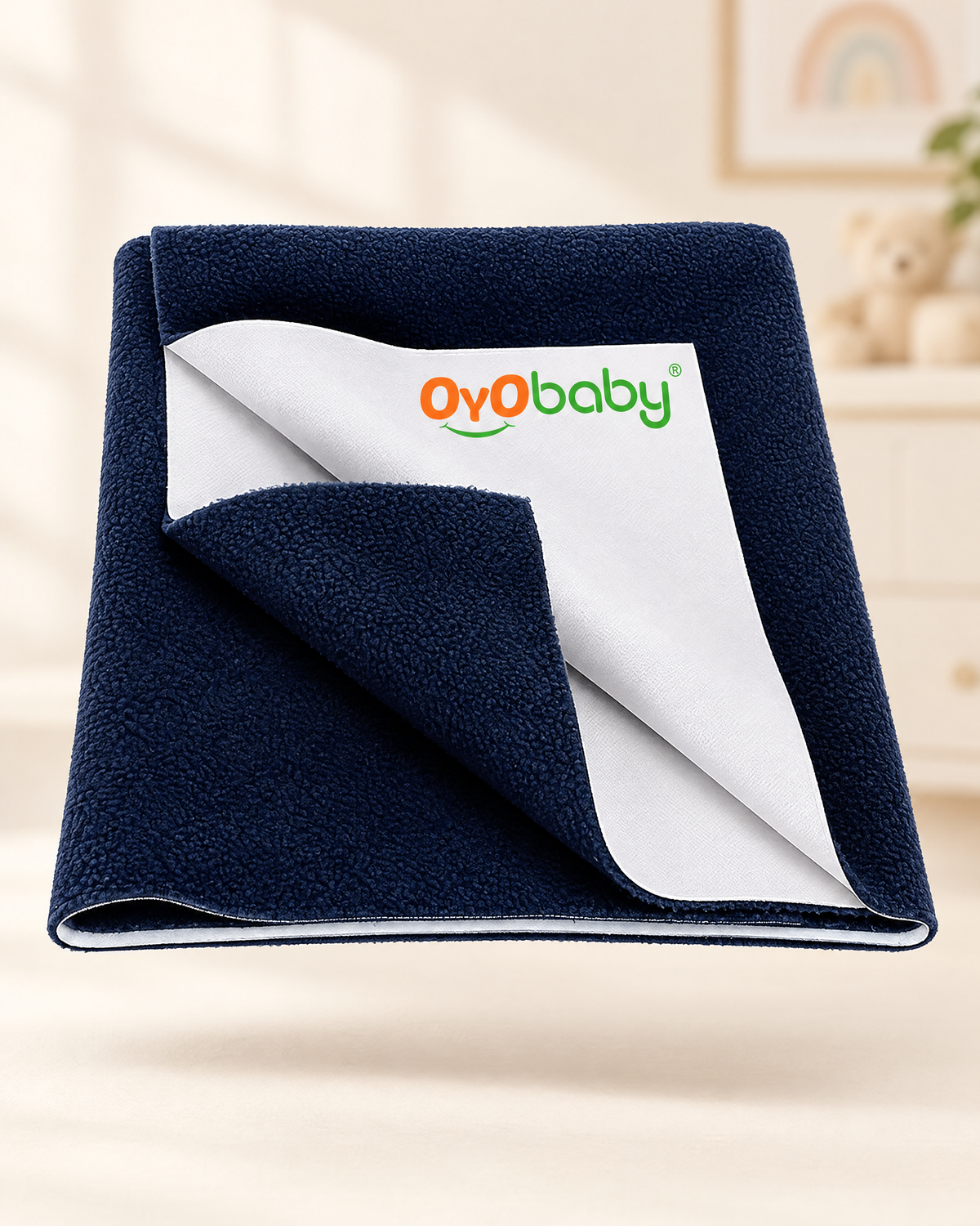 '- Baby Dry Sheet for new born babies | Infant Waterproof bed protector Sheet for Baby | Mattress Pads (Extra Large-(200cm X 140cm), Navy Blue)