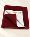 Quick Dry Waterproof Mat | Soft Reusable Absorbent Underpad & Mattress Protector Maroon (Large)