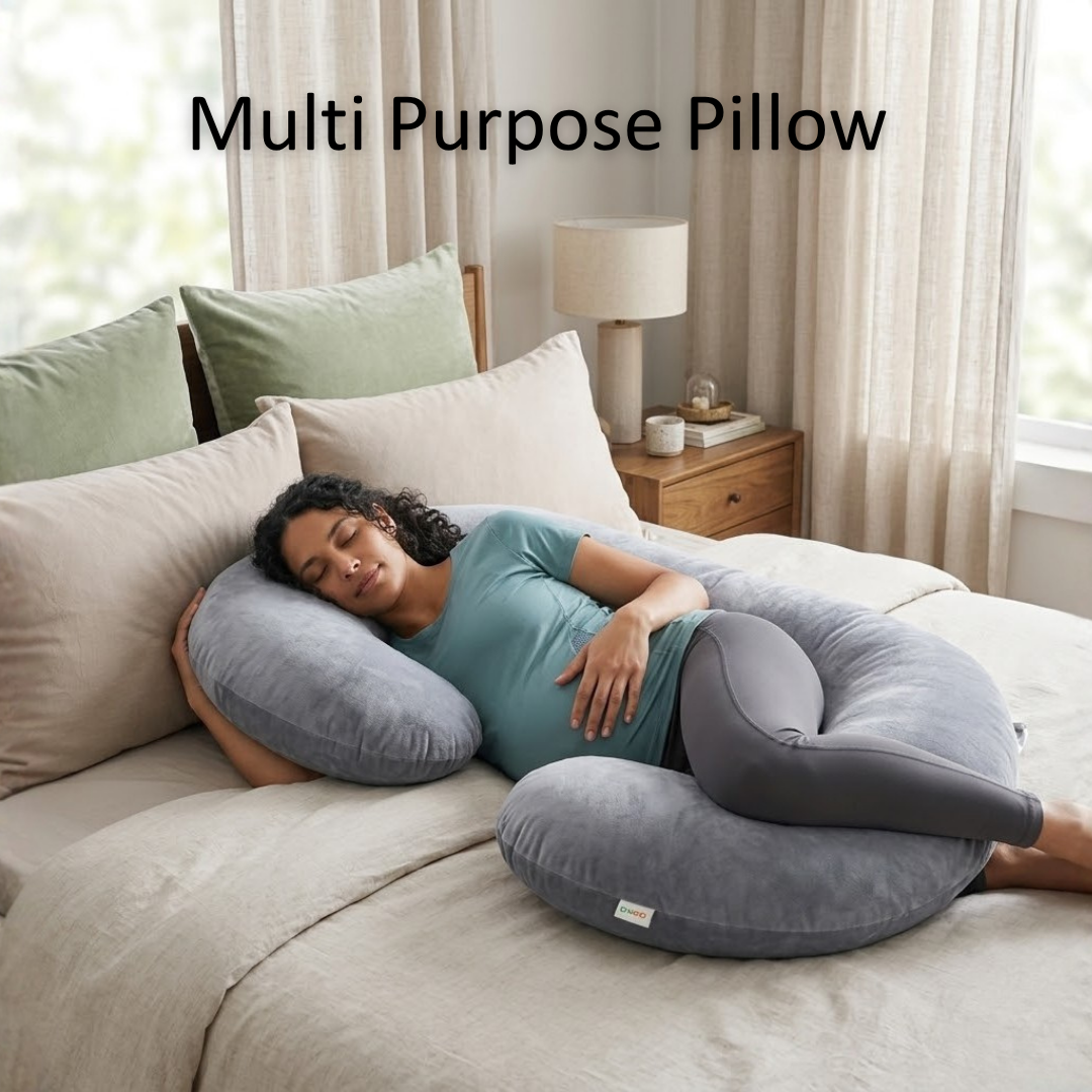 C Shaped Pregnancy Pillow for Sleeping, Maternity Pillow for Pregnant Women with Washable Premium Velvet Cover (Maroon)