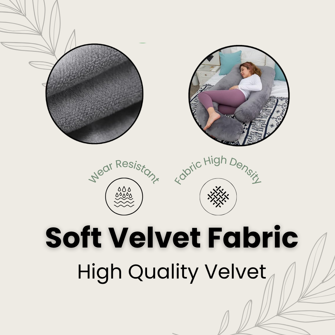 C Shaped Pregnancy Pillow for Sleeping, Maternity Pillow for Pregnant Women with Washable Premium Velvet Cover (Maroon)