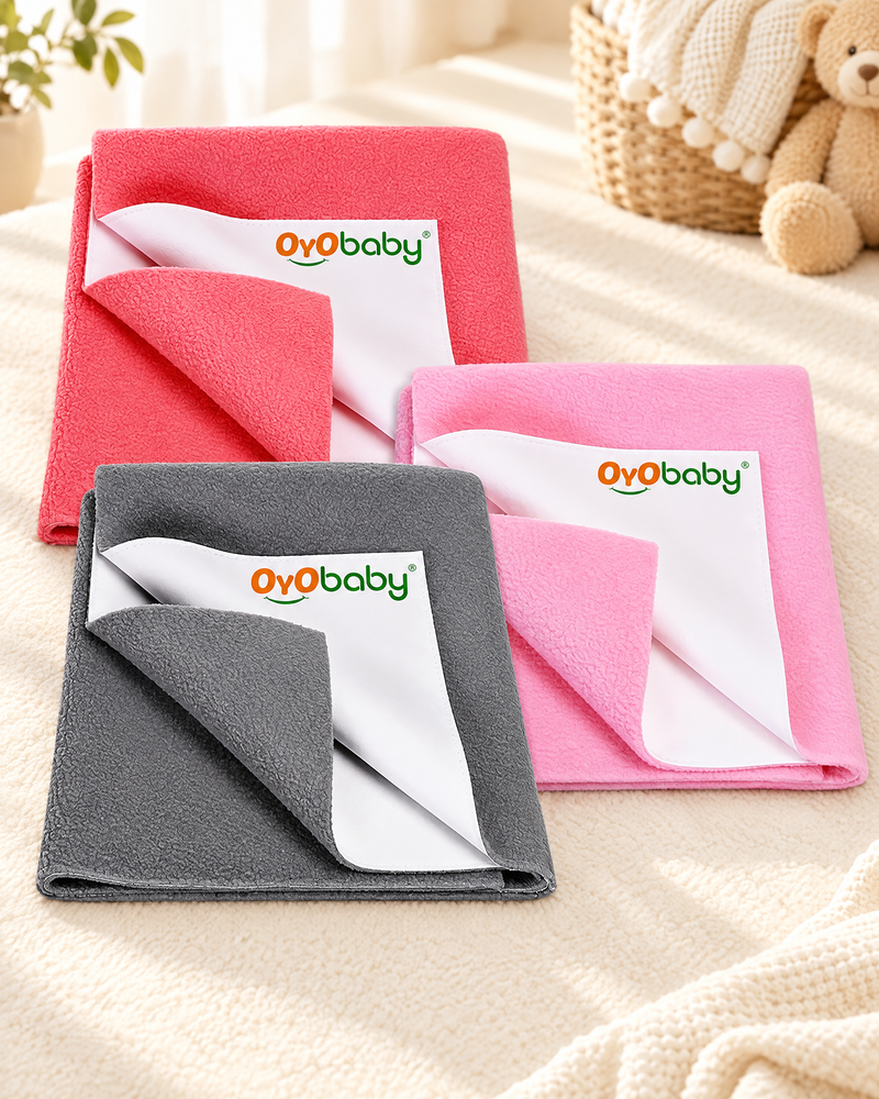 Baby Dry Sheets Small 70×50 cm Combo | Waterproof, Quick-Dry Mattress Protectors | Soft, Reusable Fleece | for Newborn to 6 Months