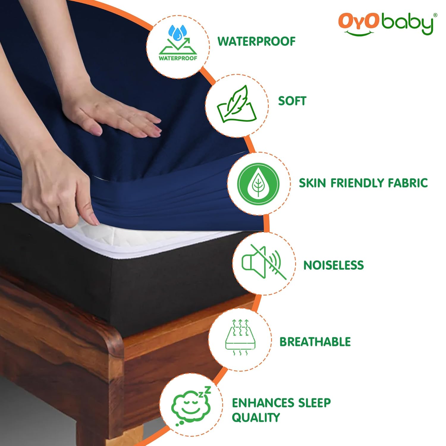Waterproof Mattress Protector Queen Size 78 x 60 Inch | Ultra Soft Cotton Feel Terry Fabric | Breathable Fitted Mattress Cover