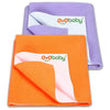 Baby Dry Sheet 70×50 cm (Pack of 2) | Waterproof, Quick Dry, Soft Bed Protector – Peach & Violet