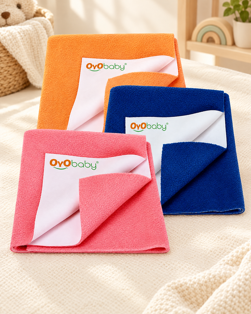 Instant Dry Waterproof Baby Bed Protector – Anti-Pilling Fleece, 100x140 cm, Pack of 3