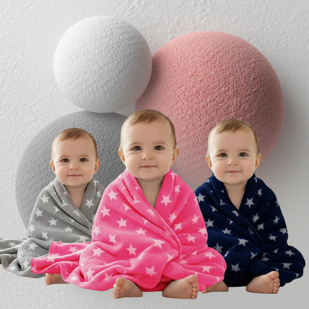 OYO BABY Soft Fleece Baby Blanket with Star Print Blue| Newborn Swaddle Wrap | Ultra Cozy, Lightweight & Breathable | Infant Bedding | Baby Shower Gift | 0-24 Months 100 * 75 cm | Unisex Baby Blanket