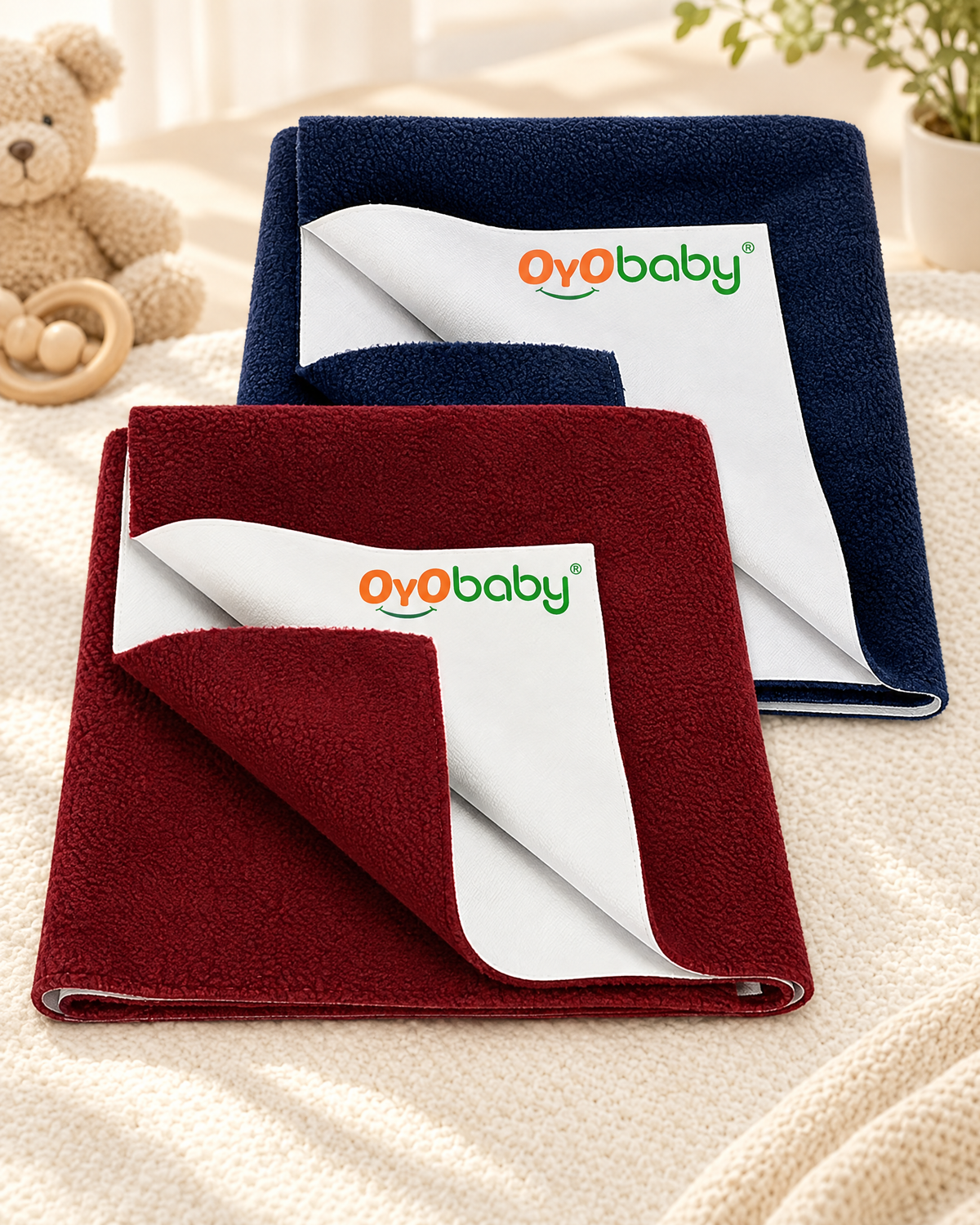 OYO BABY Ultra Soft Waterproof Baby Dry Sheet Pack of 2