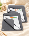 Instadry Baby Dry Sheet 70×50 cm (Pack of 2) | Waterproof, Quick Dry Bed Protector – Grey (Large)