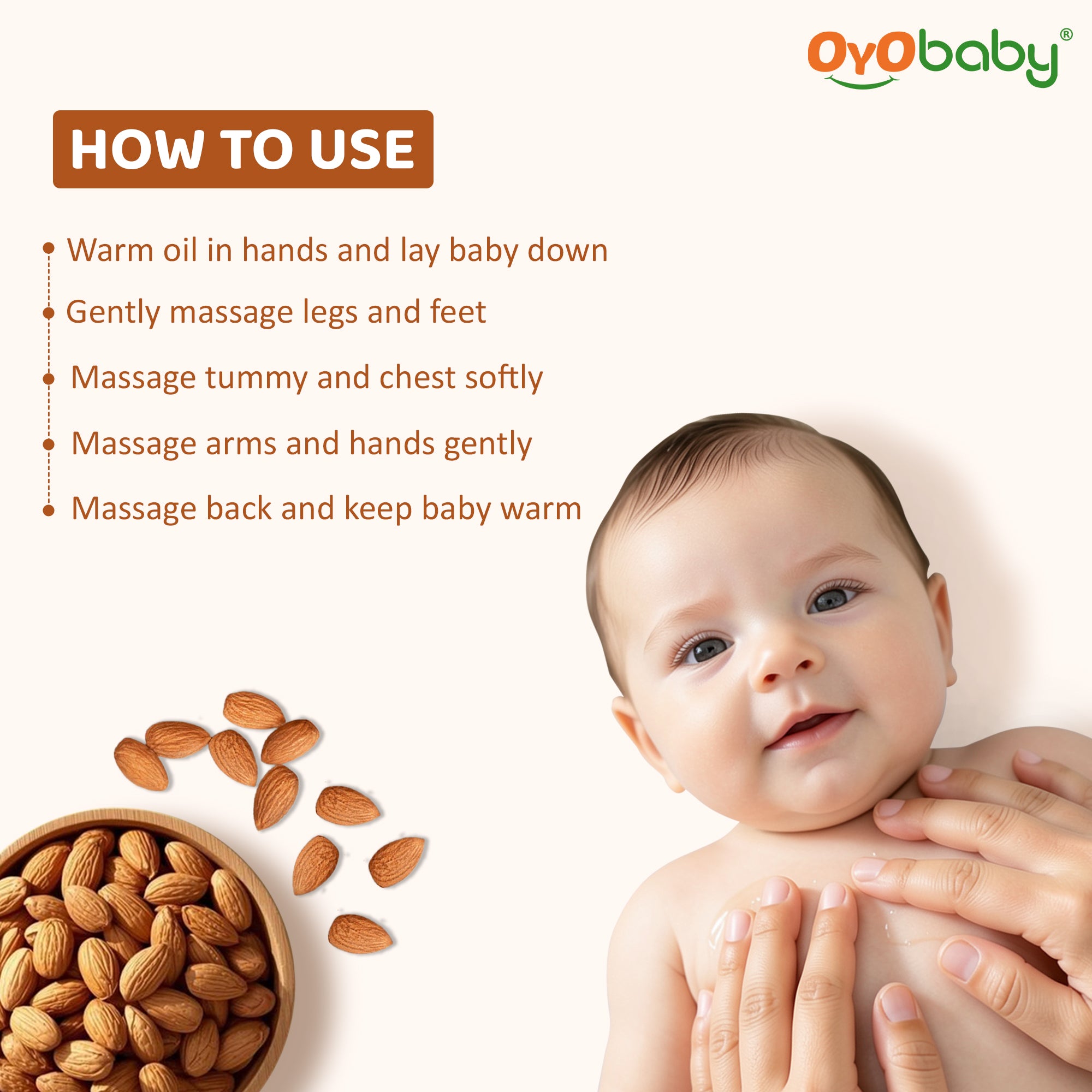 OYO BABY Massage Oil 100% Pure & Natural Badam Rogan Baby Oil