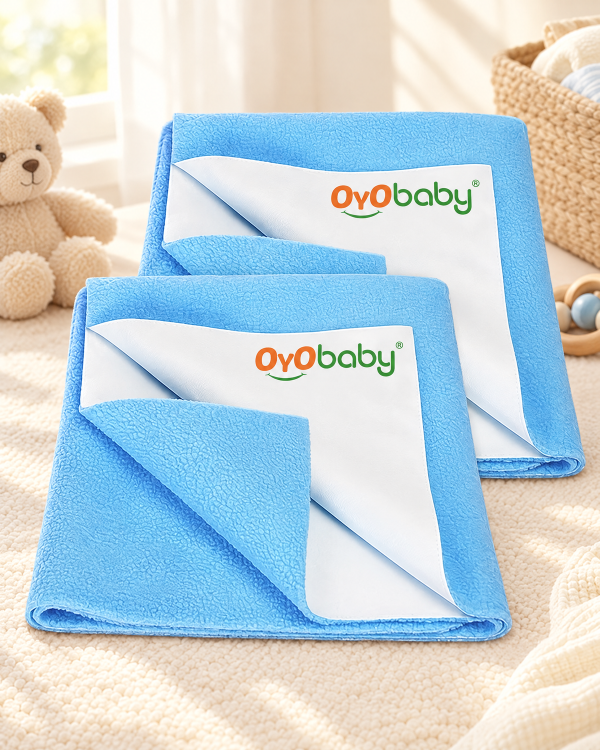 Small Baby Dry Sheet (Pack of 2) | Waterproof Mattress Protector 70×50 cm | Quick Dry & Extra Absorbent Bed Pad | Reusable Anti-Piling Fleece Underpad | Suitable for 0-6 Months Baby (Large)