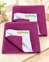 Waterproof Mattress Protector (Pack of 2) for Newborn - 6 Months | Baby Dry Sheet, Ultra Absorbent, Quick Dry, Rash-Free, Soft, Washable, Anti-Piling Fleece - Rani Pink (Small)