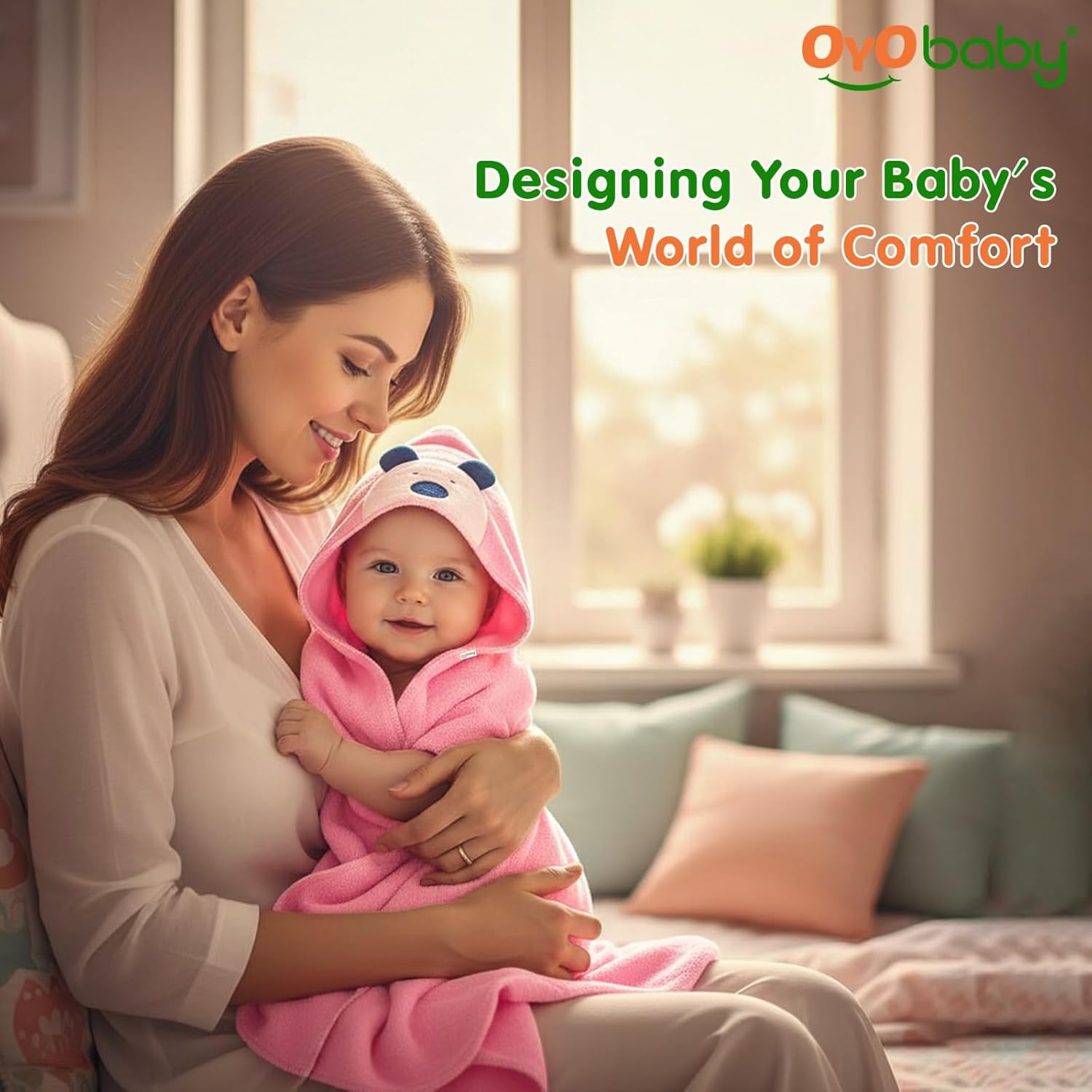 OYO BABY Baby Blanket Combo Pack – 3 Pcs Hooded Wrappers for Newborn Boys & Girls | Soft, Lightweight, Multi-Purpose Baby Wrapper/Blanket (0–12 Months, 84×62 cm)