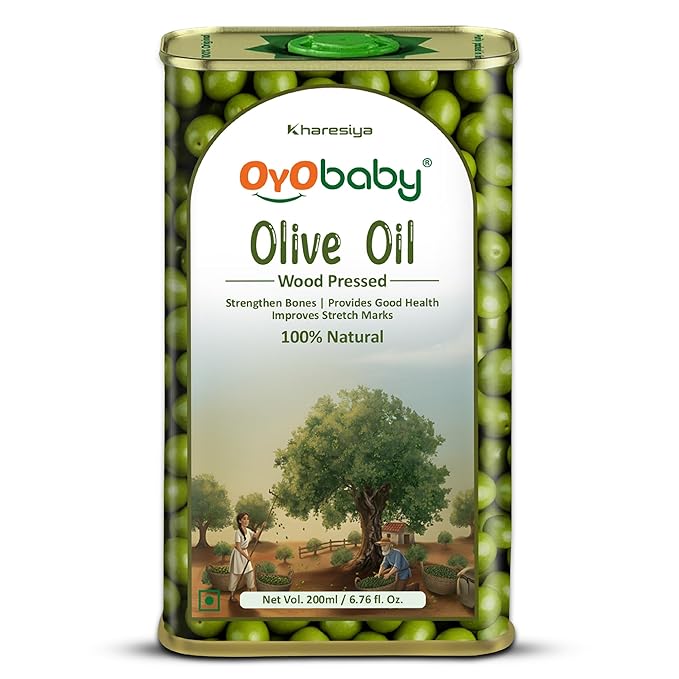 100% Natural Baby Oil for New Born | Wood Pressed Olive Oil - Baby Massage, Skin & Baby Hair Oil (200 ml)