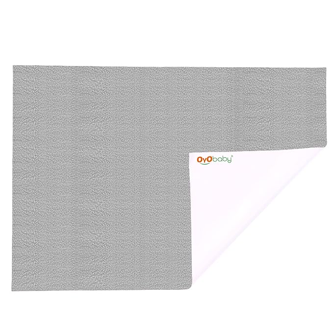 OYO BABY Waterproof Quick Dry Sheet for Baby| Bed Pad | Baby Bed Protector Sheet for Toddler Children (Double Bed Size (260cm X 200cm), Grey)