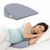Memory Foam Pregnancy Wedge Pillow - Grey | Ergonomic Belly, Back & Hip Support for Expecting Moms