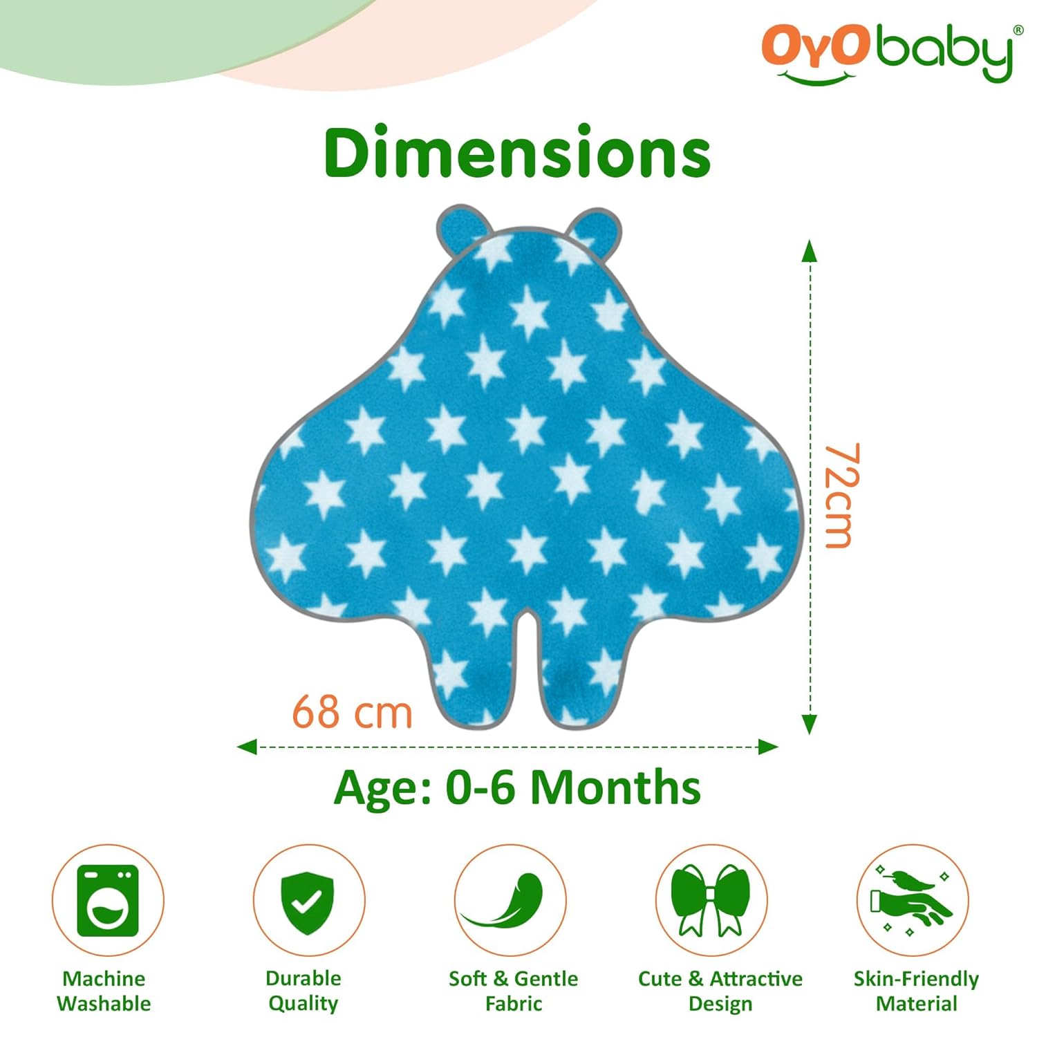 OYO BABY Baby Blankets Combo | for New Born Babies Baby Boys, Baby Girls, Babies for 0-6 Months, Fleece, Skin Friendly, 2 Blankets (Star Pink Square + Star Blue Hooded)