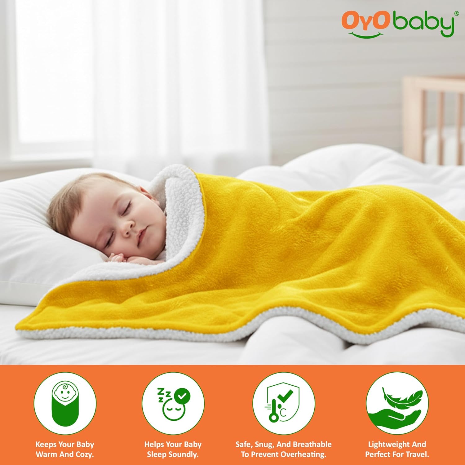All-Season Fluffy 2-Layer Baby & Toddler Blanket – Coral & Sherpa Wrapping Sheet for Boys & Girls